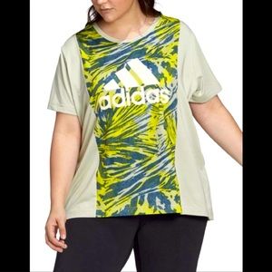 ADIDAS x ZOE SALDANA T-Shirt Top PLUS SIZE 3X Halo Green Tee Athletic Shirt NEW